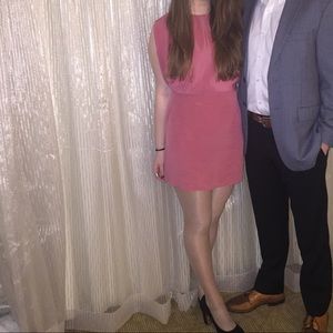 Pink silk backless Wren dress